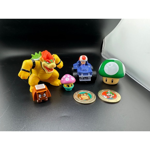 Nintendo Other - Super Mario Bros Toy Lot Bowser Toad Kart Green Mushroom Goomba Luigi Nintendo
